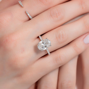 The Lexie Set With A 3 Carat Oval Lab Diamond