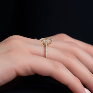 The Pave Lexie Set With A 2 Carat Oval Lab Diamond