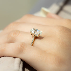 The Pave Lexie Set With A 2 Carat Oval Lab Diamond