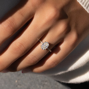 The Pave Lexie Set With A 2 Carat Oval Lab Diamond
