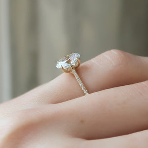The Pave Lexie Set With A 2 Carat Oval Lab Diamond