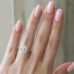 The Pave Lexie Set With A 2 Carat Oval Lab Diamond