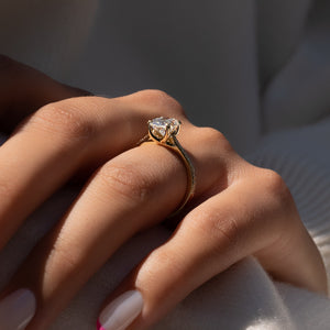 The Pave Lexie Set With A 2 Carat Oval Lab Diamond