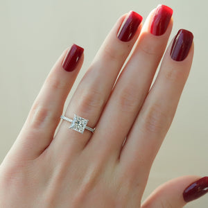 The Pave Lexie Set With A 2 Carat Princess Lab Diamond