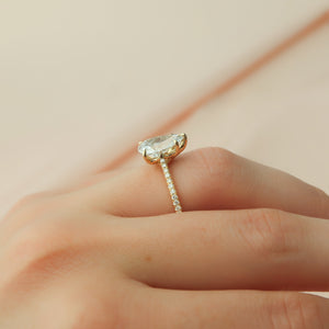 The Pave Lexie Set With A 2 Carat Pear Lab Diamond