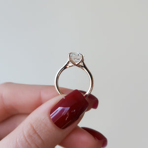 The Pave Lexie Set With A 3 Carat Round Lab Diamond