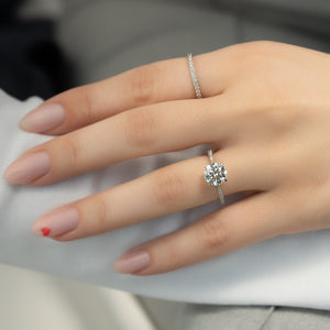 The Pave Lexie Set With A 2 Carat Round Lab Diamond