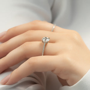 The Pave Lexie Set With A 1 Carat Round Lab Diamond