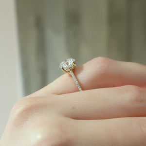 The Pave Lexie Set With A 2 Carat Round Lab Diamond