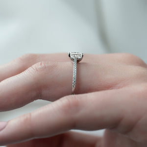 The Pave Lexie Set With A 1 Carat Radiant Lab Diamond