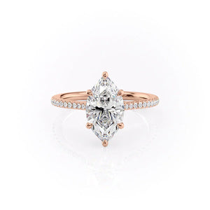 The Pave Lexie Set With A 3.5 Carat Marquise Moissanite