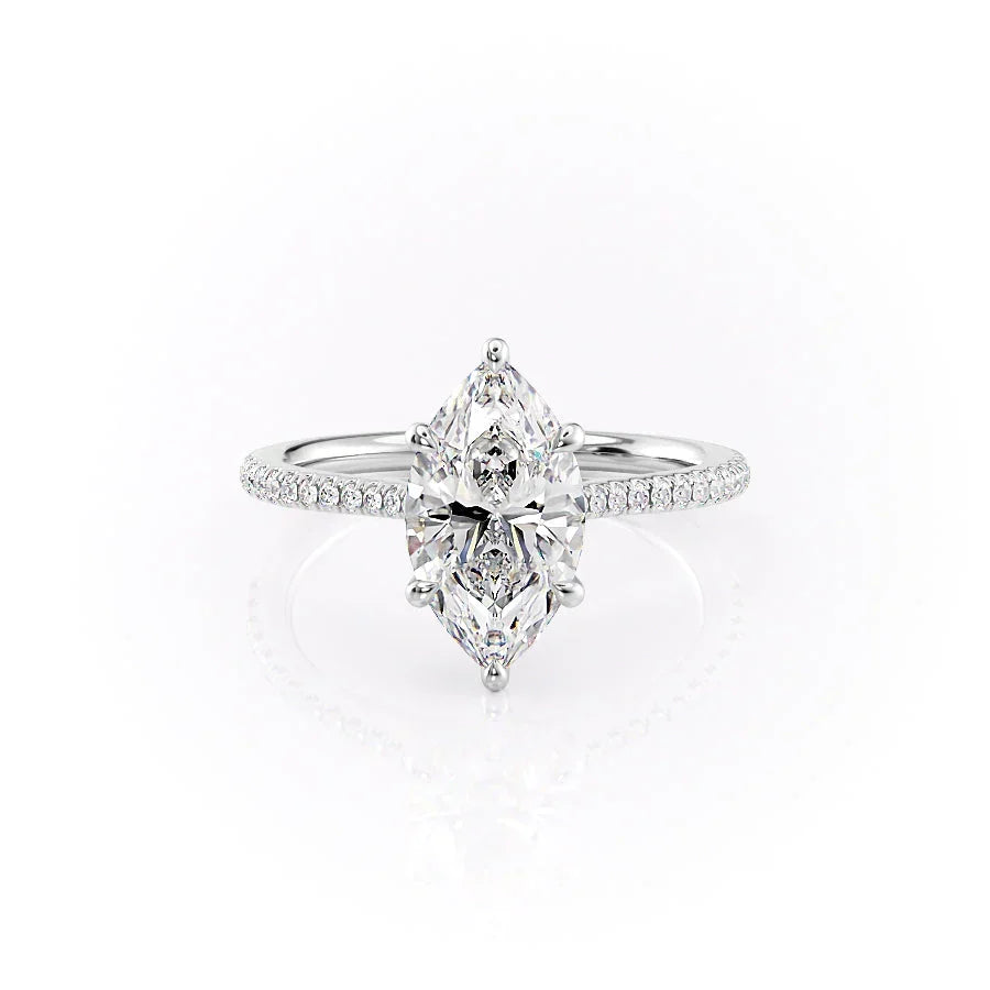 The Pave Lexie Set With A Marquise Moissanite