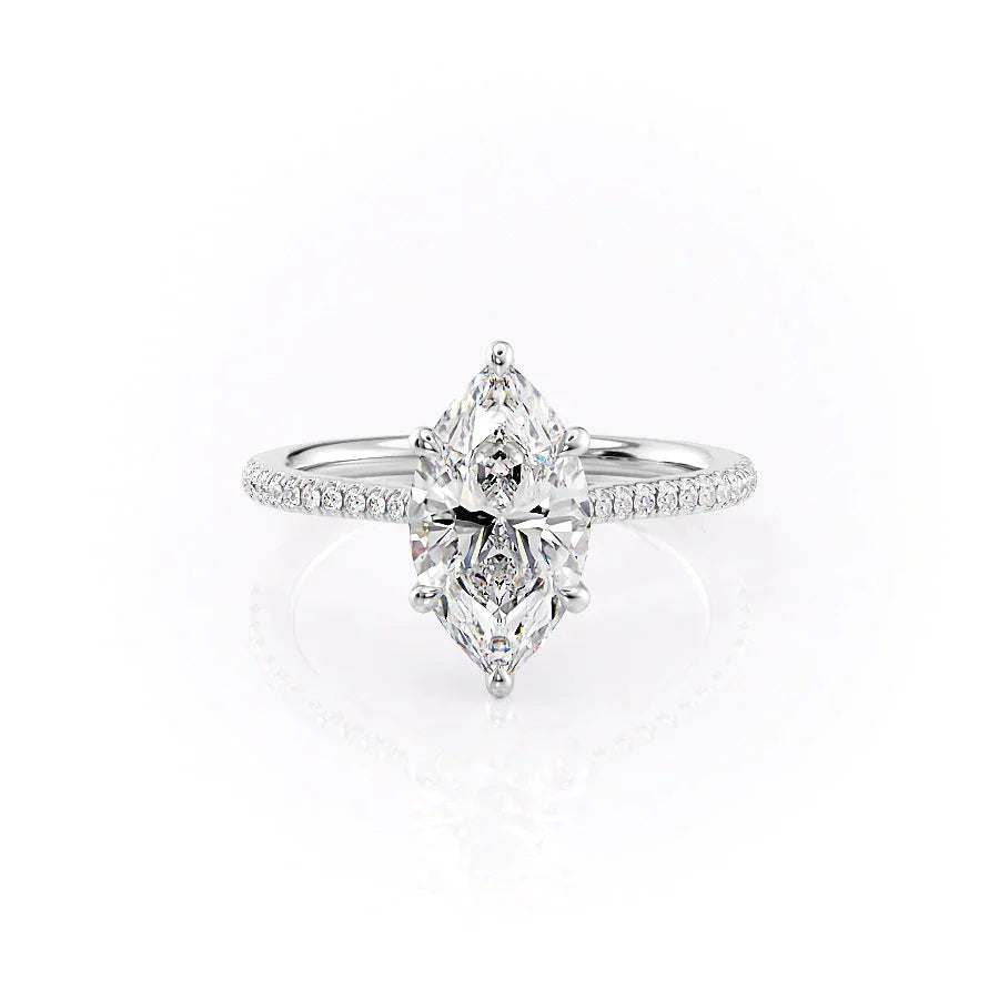 The Pave Lexie Set With A 1 Carat Marquise Lab Diamond