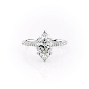 The Pave Lexie Set With A 1.5 Carat Marquise Moissanite
