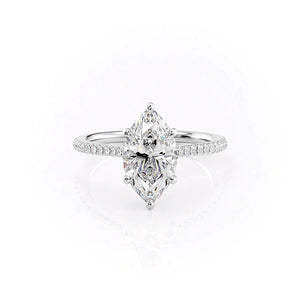 The Pave Lexie Set With A 3 Carat Marquise Lab Diamond