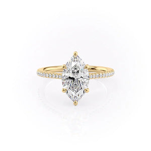 The Pave Lexie Set With A 3.5 Carat Marquise Moissanite
