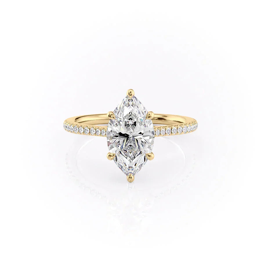 The Pave Lexie Set With A 4.5 Carat Marquise Moissanite