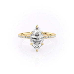 The Pave Lexie Set With A 1 Carat Marquise Lab Diamond