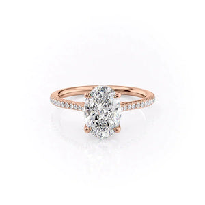 The Pave Lexie Set With A 2 Carat Oval Lab Diamond