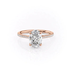 The Pave Lexie Set With A Oval Moissanite