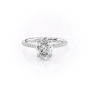 The Pave Lexie Set With A 2 Carat Oval Lab Diamond