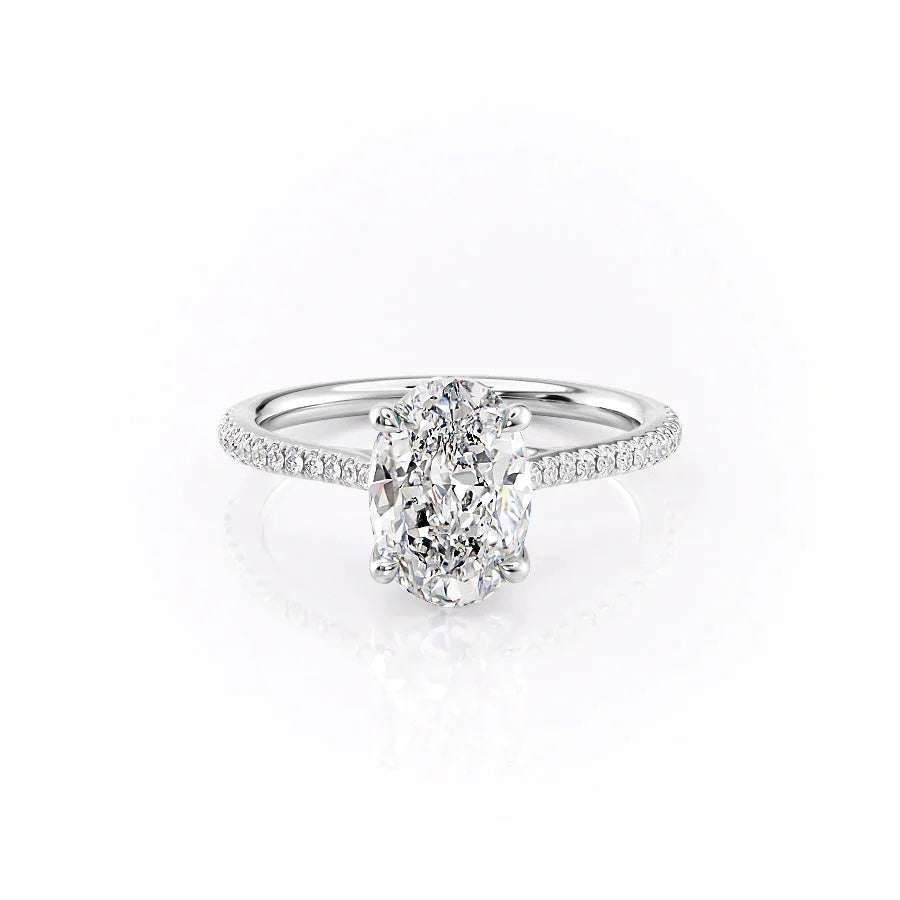 The Pave Lexie Set With A Oval Moissanite