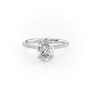 The Pave Lexie Set With A Oval Moissanite