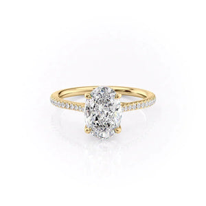 The Pave Lexie Set With A Oval Moissanite
