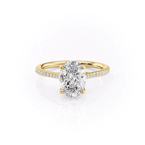 The Pave Lexie Set With A 2.5 Carat Oval Moissanite