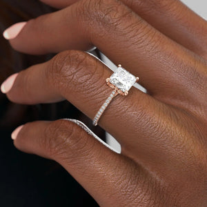 The Pave Lexie Set With A 3 Carat Princess Lab Diamond