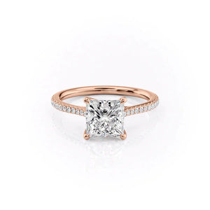 The Pave Lexie Set With A 2.5 Carat Princess Moissanite