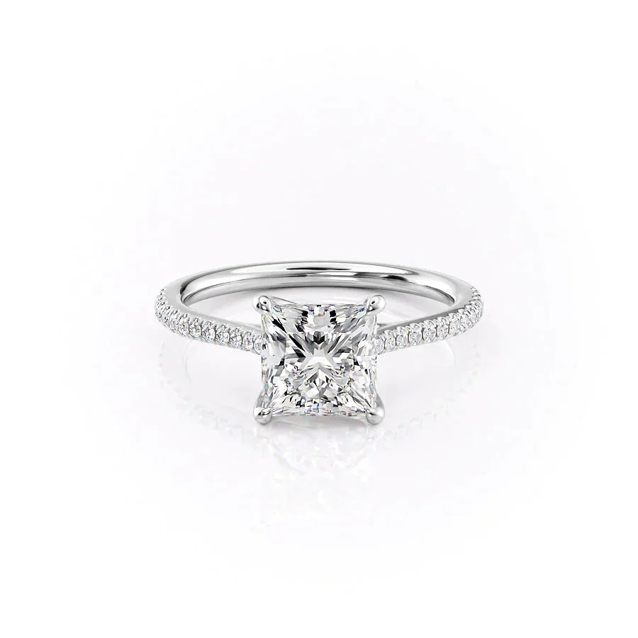 The Pave Lexie Set With A Princess Moissanite