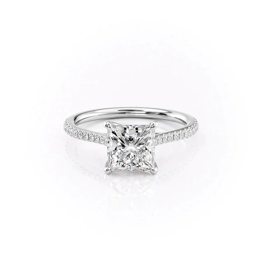 The Pave Lexie Set With A 4.5 Carat Princess Moissanite