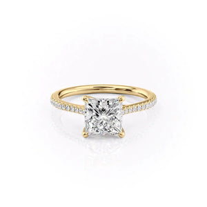 The Pave Lexie Set With A 3 Carat Princess Lab Diamond