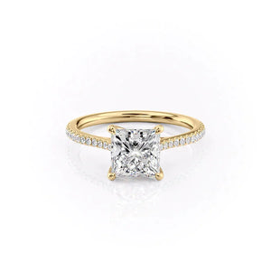 The Pave Lexie Set With A Princess Moissanite