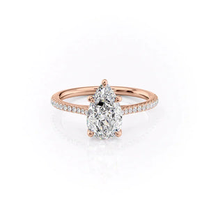 The Pave Lexie Set With A Pear Moissanite
