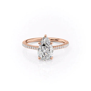 The Pave Lexie Set With A 3 Carat Pear Lab Diamond