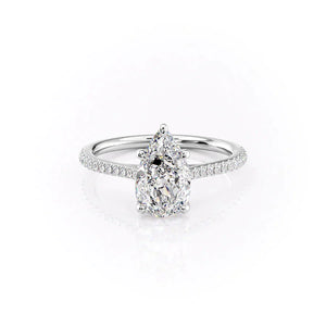 The Pave Lexie Set With A 3 Carat Pear Lab Diamond