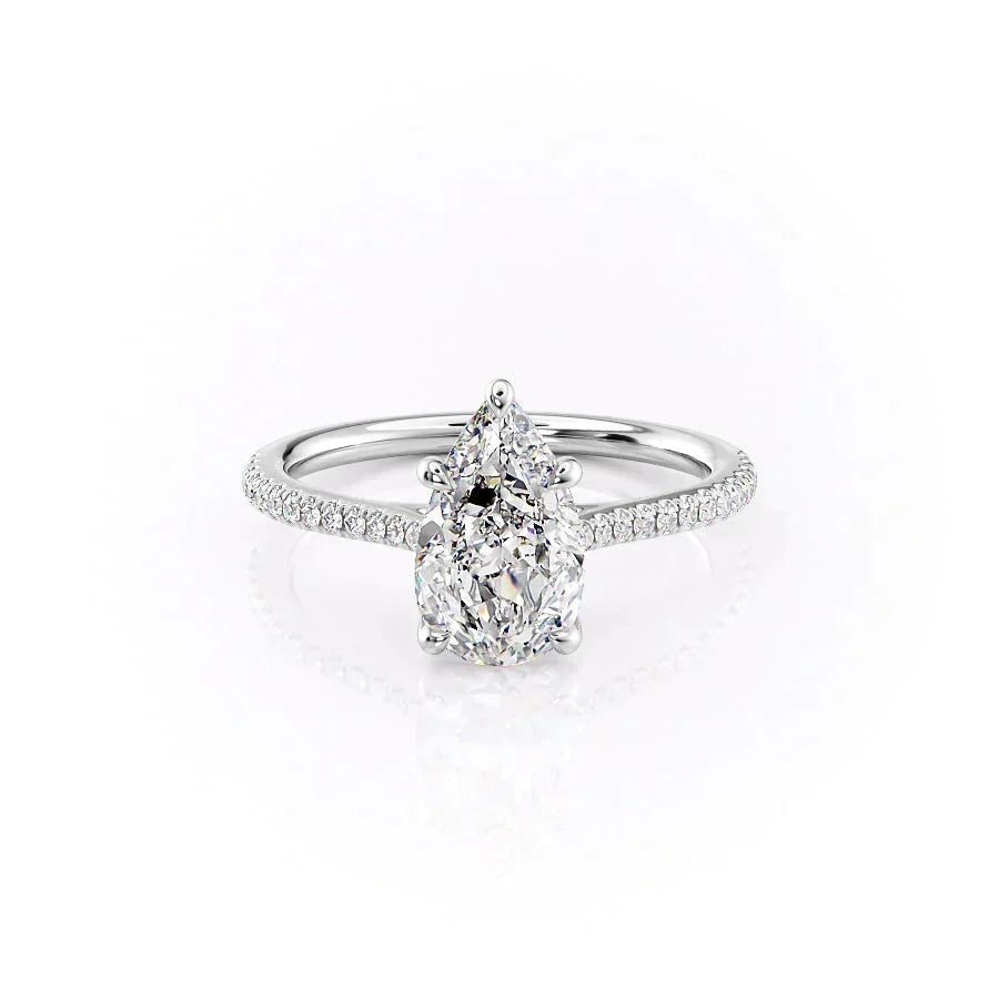 The Pave Lexie Set With A Pear Moissanite