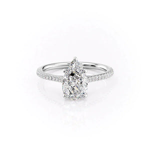 The Pave Lexie Set With A Pear Moissanite