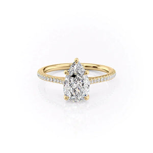 The Pave Lexie Set With A Pear Moissanite