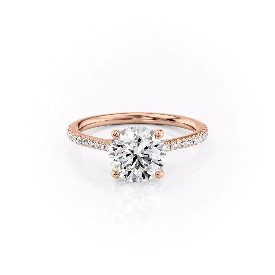 The Pave Lexie Set With A 1 Carat Round Lab Diamond