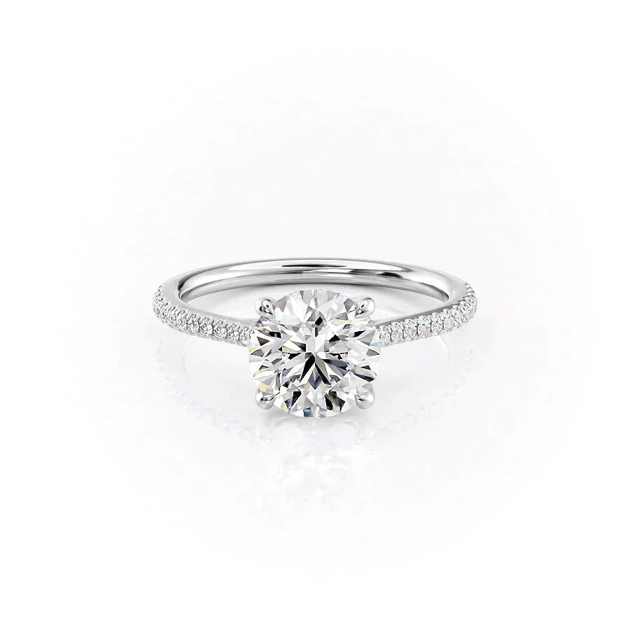 The Pave Lexie Set With A 1.5 Carat Round Moissanite