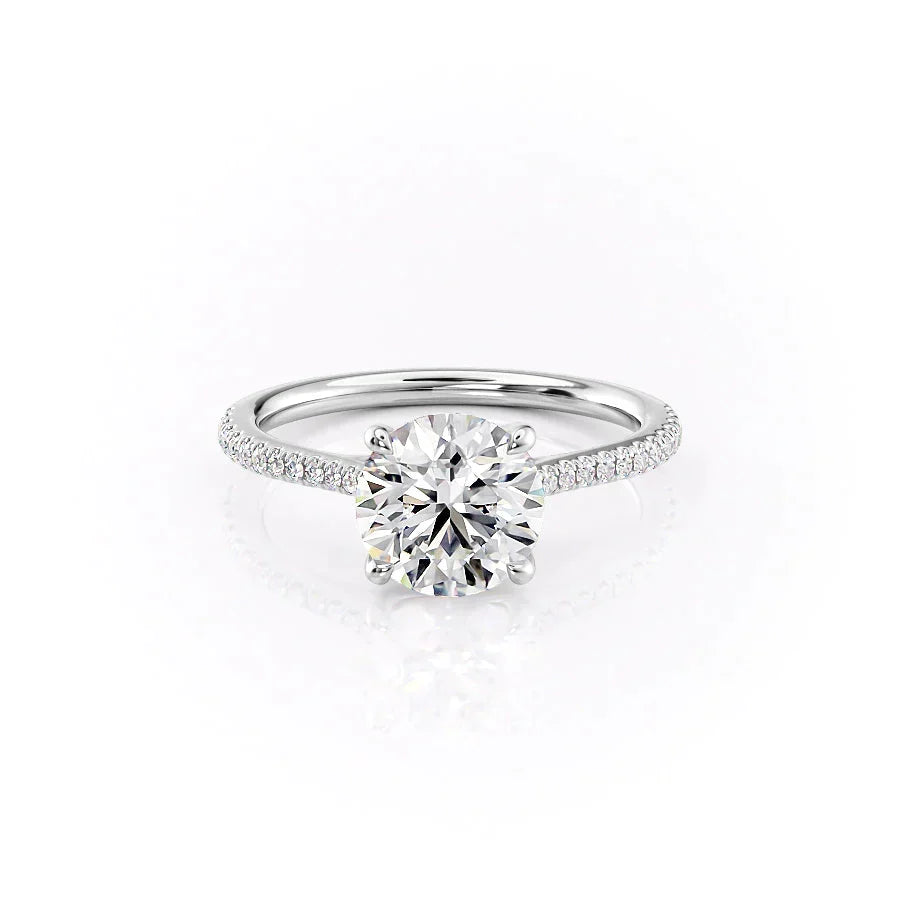 The Pave Lexie Set With A Round Moissanite