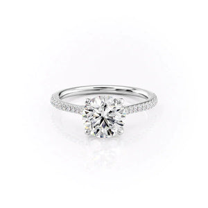 The Pave Lexie Set With A 2.5 Carat Round Lab Diamond