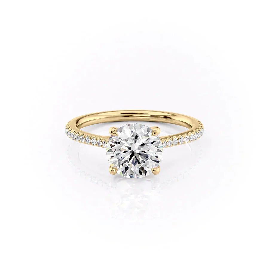 The Pave Lexie Set With A 1.5 Carat Round Moissanite