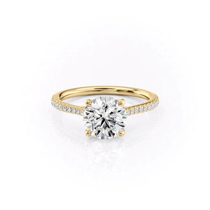 The Pave Lexie Set With A 1.5 Carat Round Moissanite