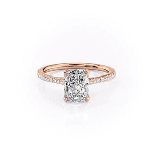 The Pave Lexie Set With A 1 Carat Radiant Lab Diamond