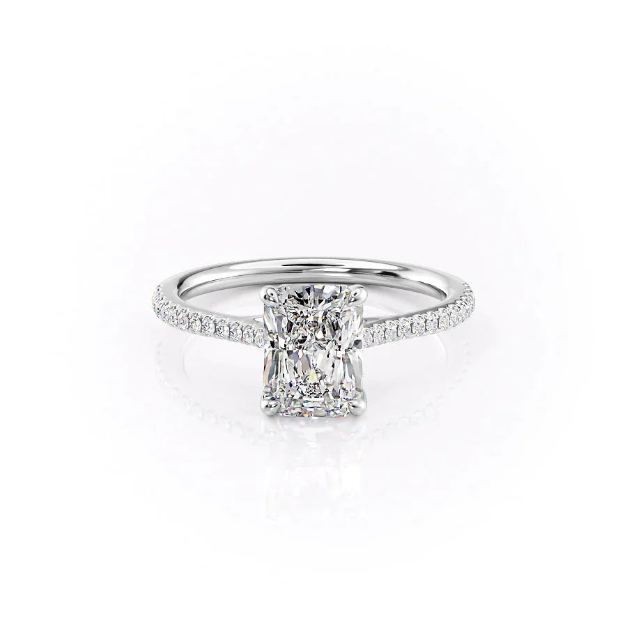 The Pave Lexie Set With A Radiant Moissanite