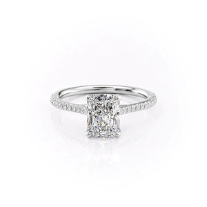 The Pave Lexie Set With A Radiant Moissanite
